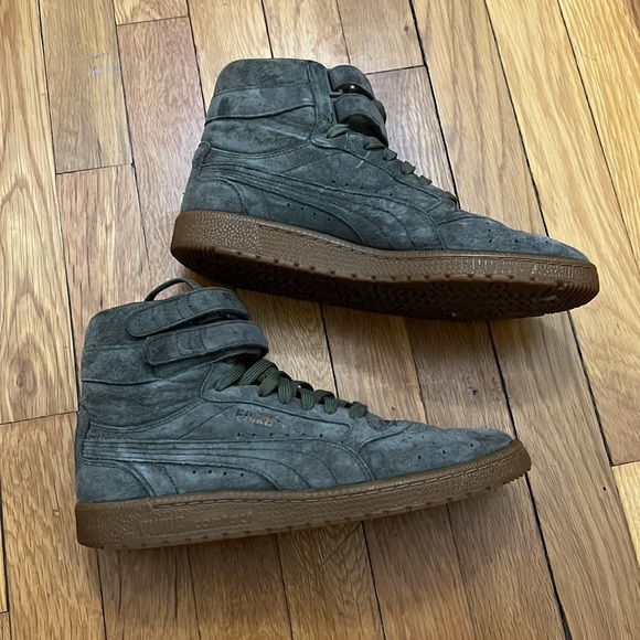 Off white/army green Puma Sky High Sneaker suede bundle - Picture 9 of 16